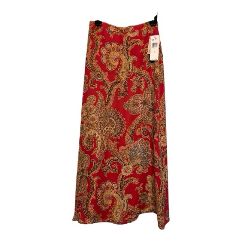 Vintage Jones New York Country 100% Silk Paisley Midi Skirt - Picture 3 of 10